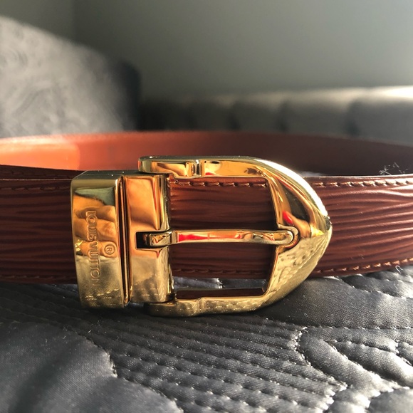 Louis Vuitton, Accessories, Louis Vuitton Brown Epi Leather Belt